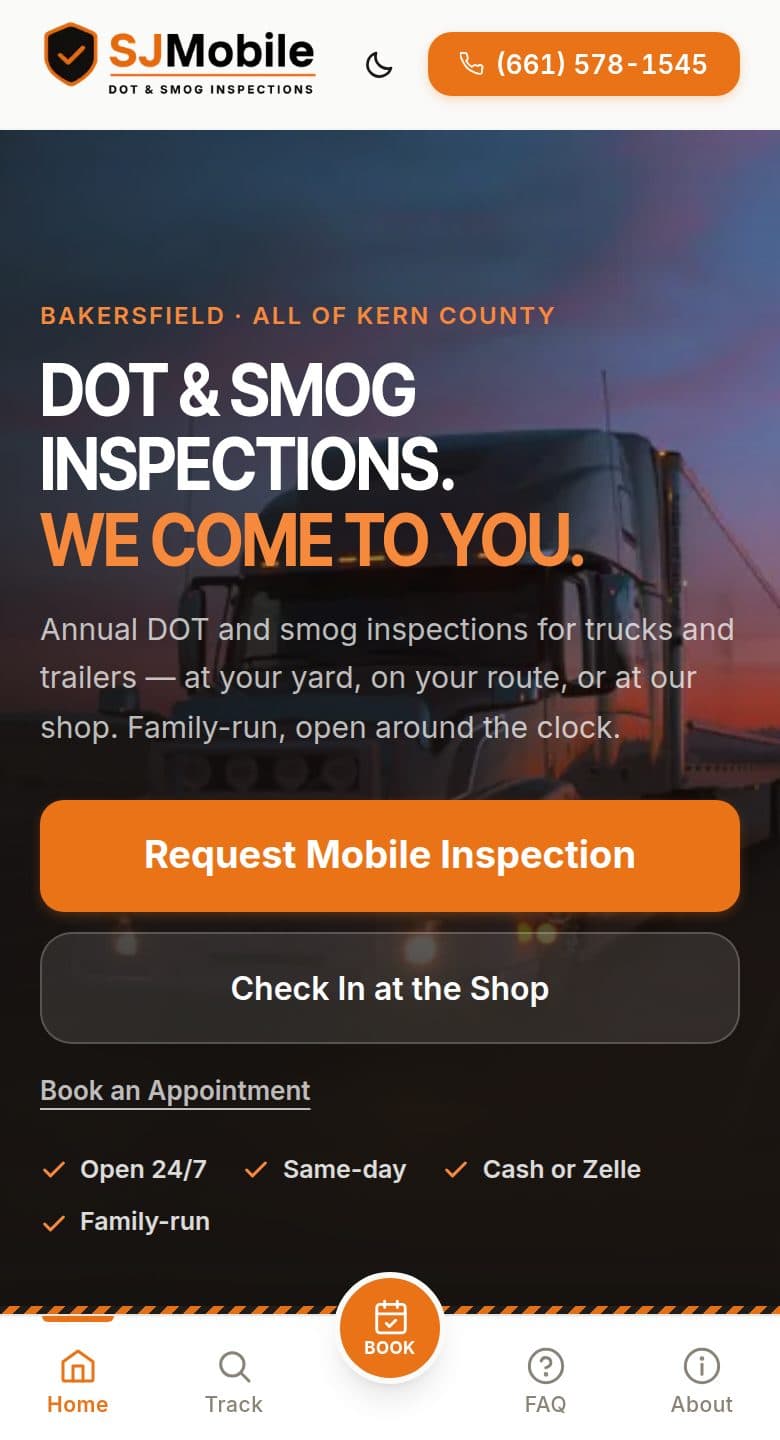 The same site on a phone.